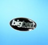 transparent oval epoxy resin sticker with logo