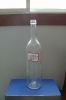 transparent red wine glass bottle