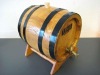 varnish finished oak wine barrels with metal rings