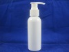 white empty cosmetic pumper bottle