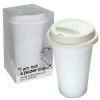 white paper coffee cup with lids