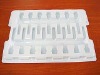 white plastic disposable tray for injector packing