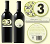 wine bottle label(gloss pvc adhesive label/ pp label)